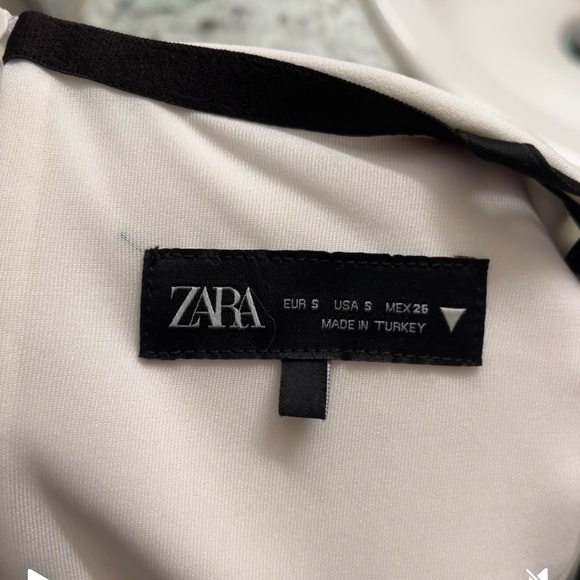 Zara VIRAL Short Dress with Bows Black White Small - Picture 15 of 16